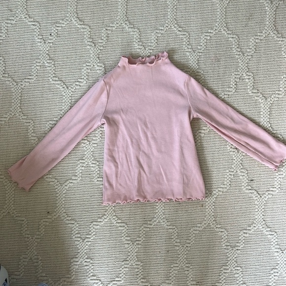 Art Class light pink toddler turtleneck shirt with ruffle edges - Picture 1 of 2